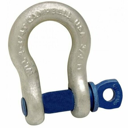 APEX TOOL GROUP Campbell Anchor Shackle, 1 in Trade, 8.5 ton Working Load, Carbon Steel, Galvanized 5411635